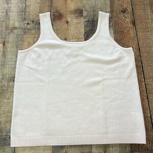 St John Cashmere tank, palest pink, Large